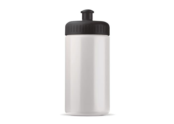 Bidon de sport personnalisable bioplastique 500ml Blanc / Noir